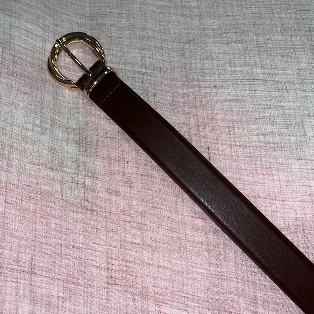 Eloquii Dark Brown Gold Faux Leather Belt size 26/28